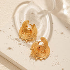 Personalized Luxury Lightweight Brass Irregular Retro Ear Clip Earrings