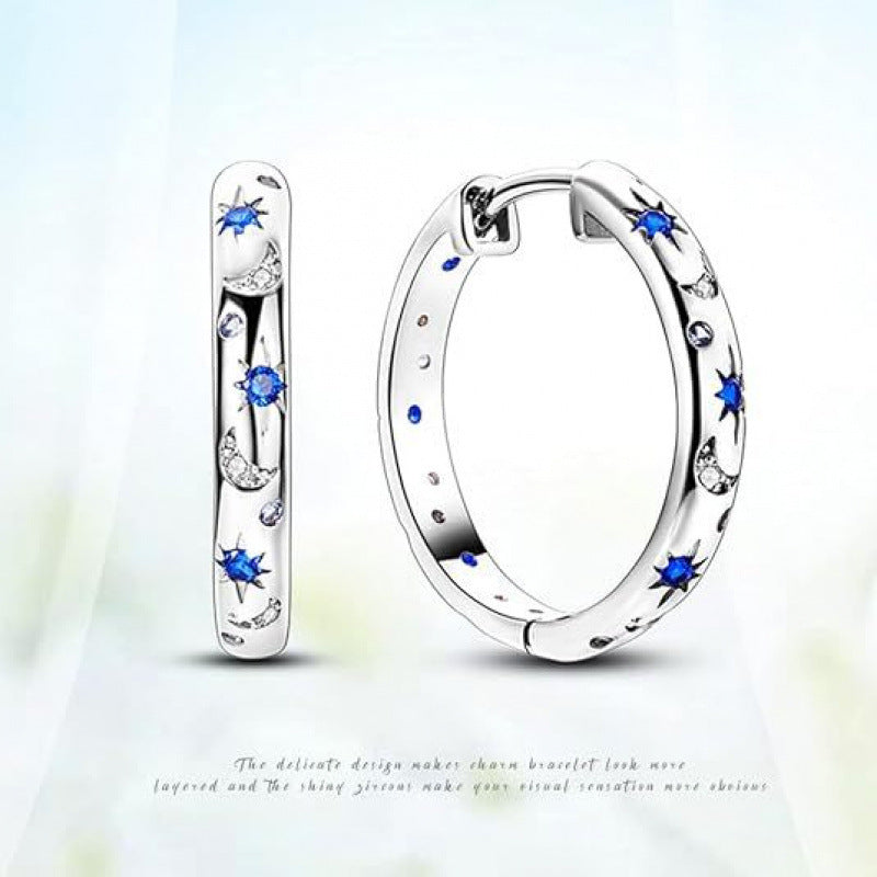 Unique style shiny rhinestone star clip-on earrings