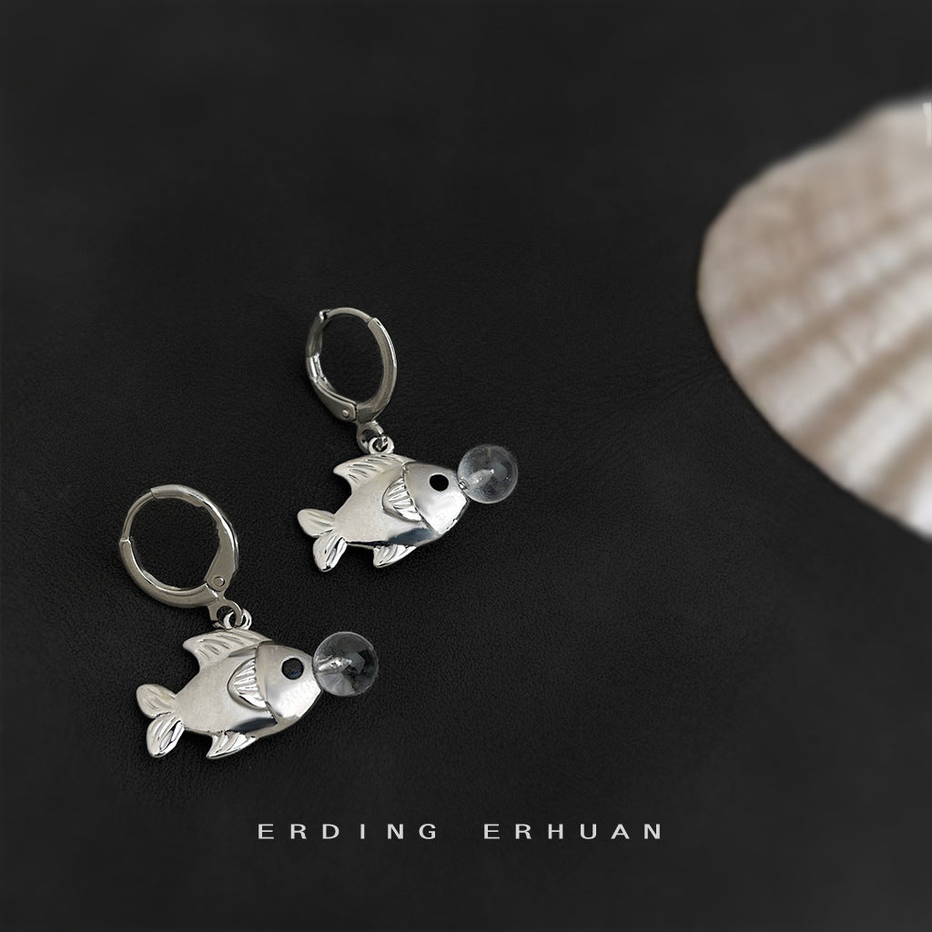 Bubble Fish Earrings with original design, sweet and trendy personalized style