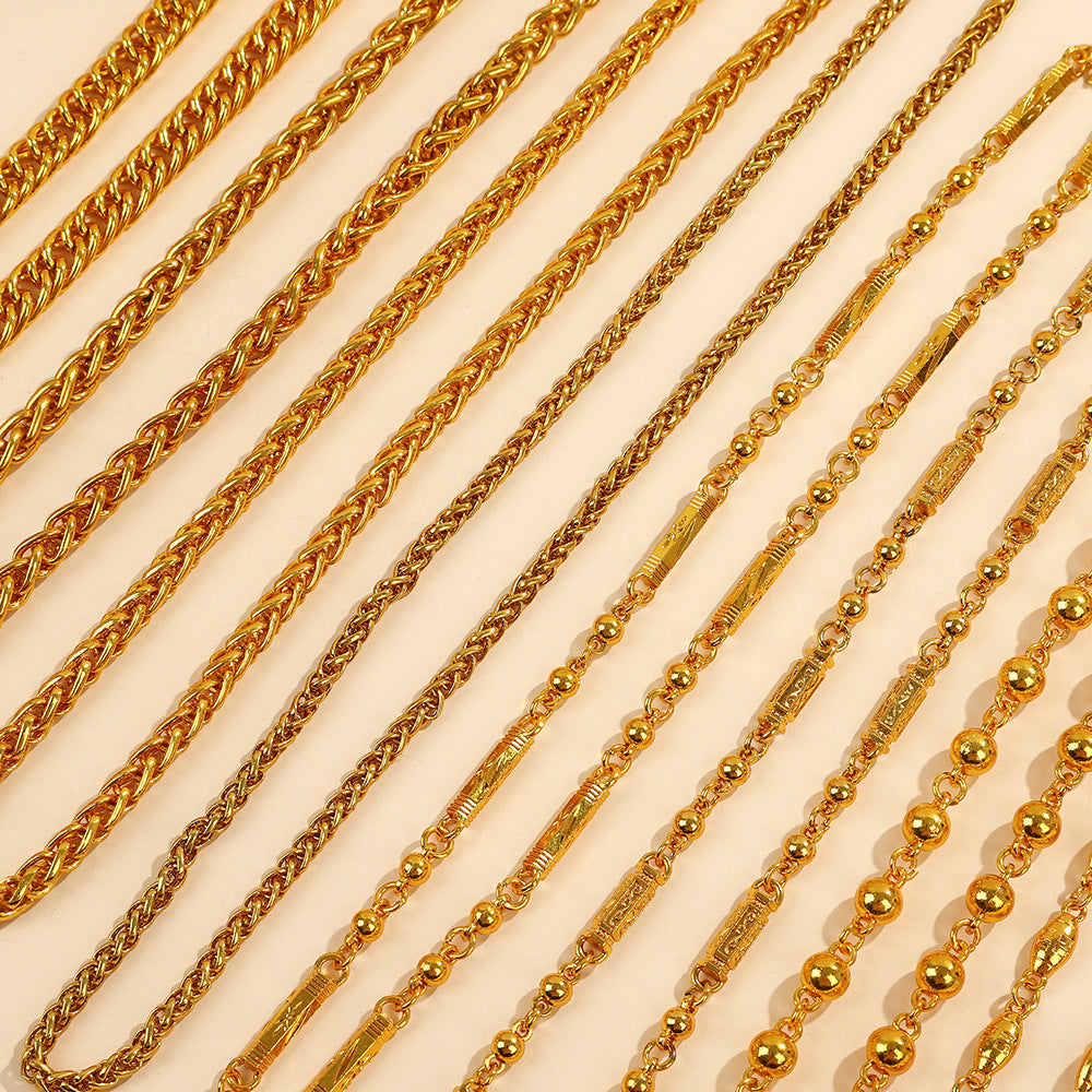 Alloy necklace with a simple and modern design, inspired by snake bones.