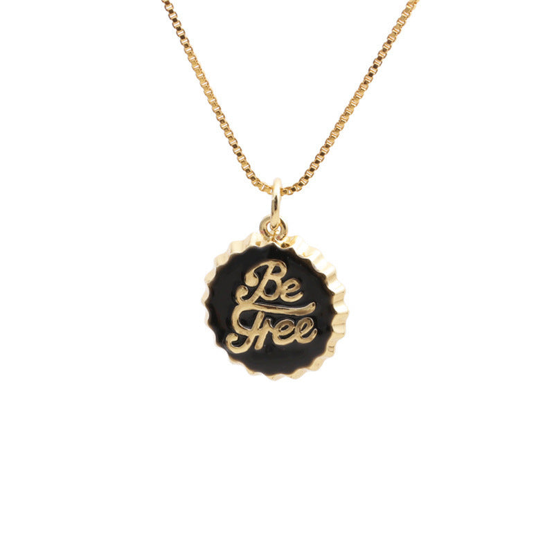 Collier pendentif capsule « Be Free » plaqué cuivre 18 carats - NovaShop NovaShop 0508YH Black Bigbuy