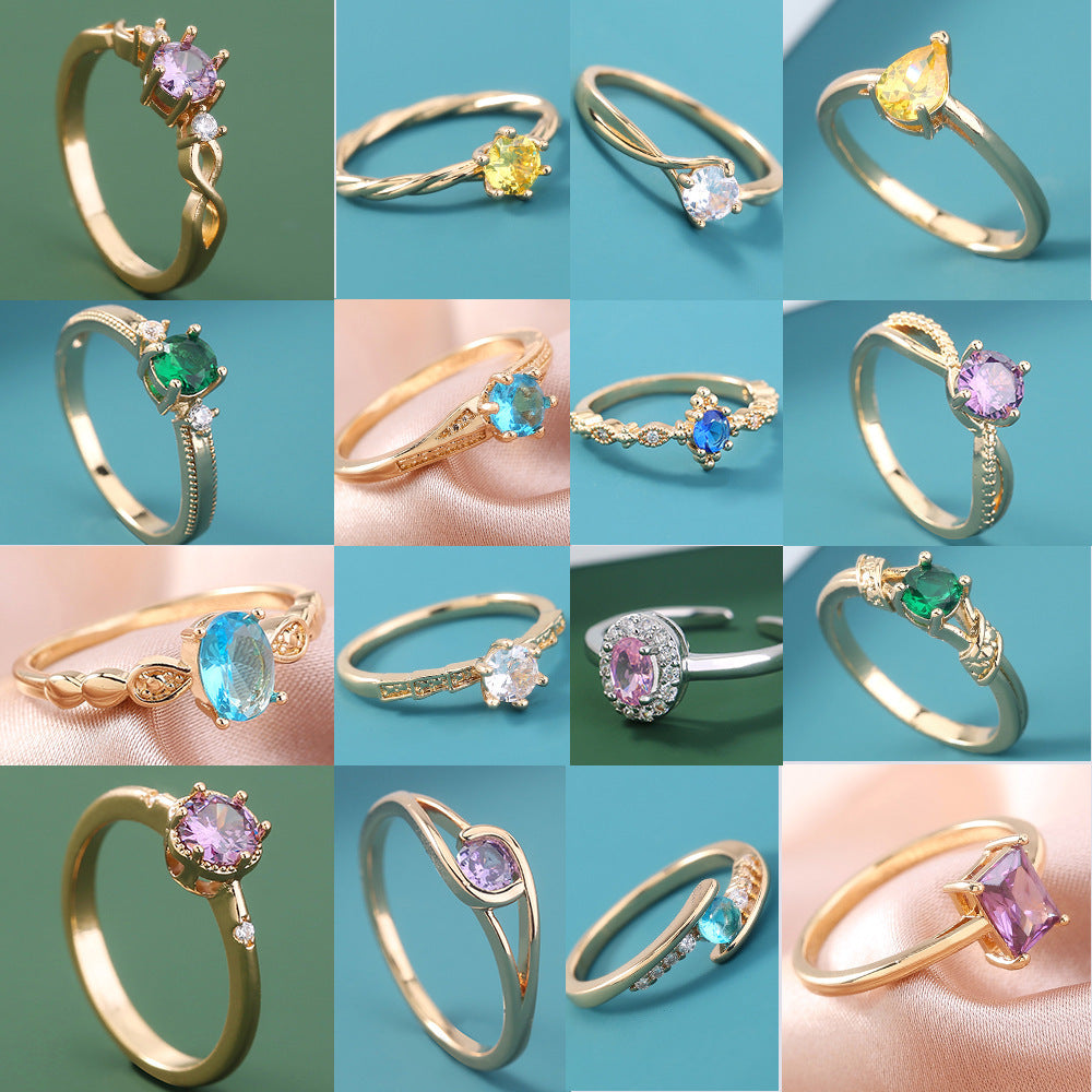 Niche ring with modern design, decorated with zircon